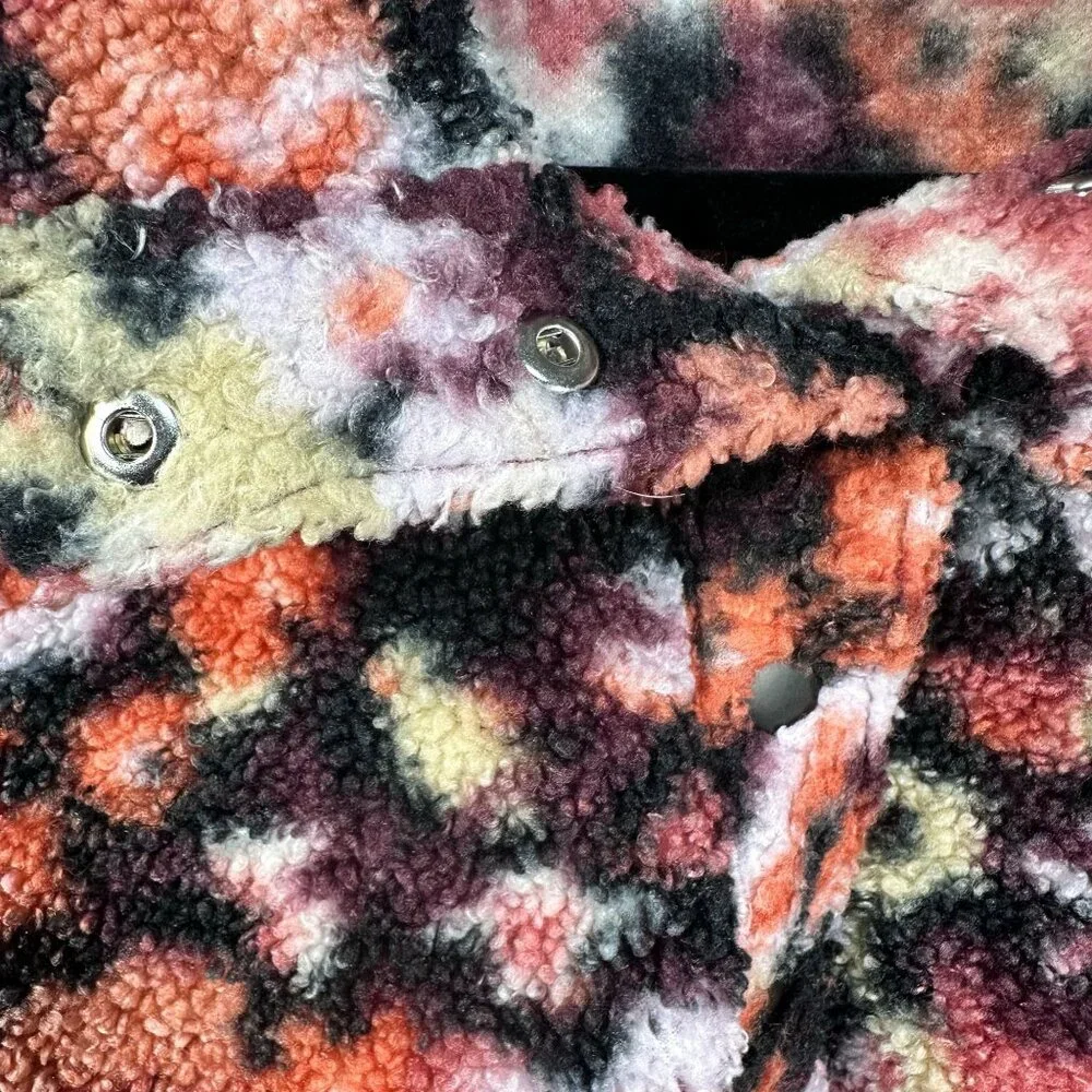 Loft Womens Size S Floral Fleece Jacket Multicolor Snap Closure Size Small - Picture 7 of 9